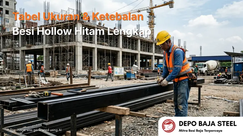 Depo Baja Steel - Tabel Ukuran & Ketebalan Besi Hollow Hitam Lengkap