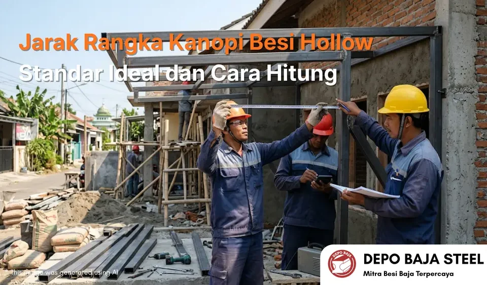 Jarak Rangka Kanopi Besi Hollow Standar Ideal dan Cara Hitung